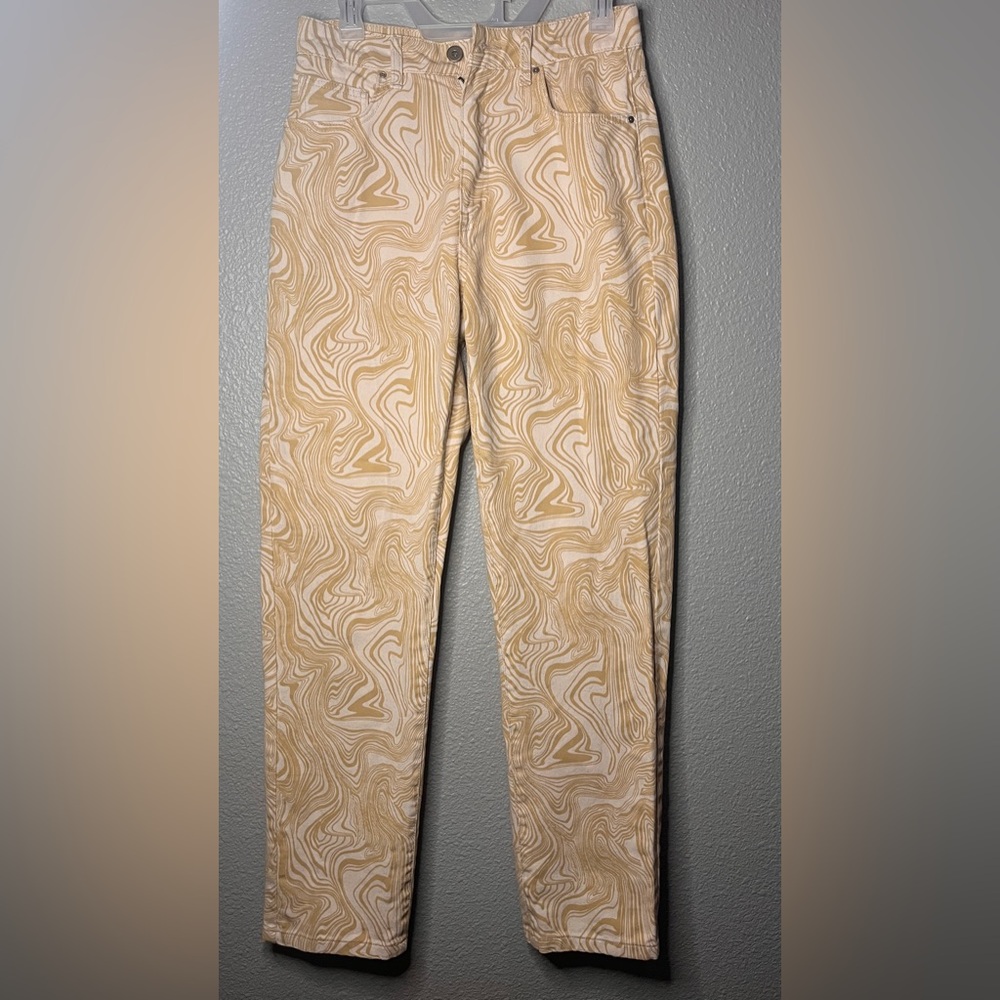 Cotton On-Long Straight Leg- Beige swirl pants/jeans-6 US